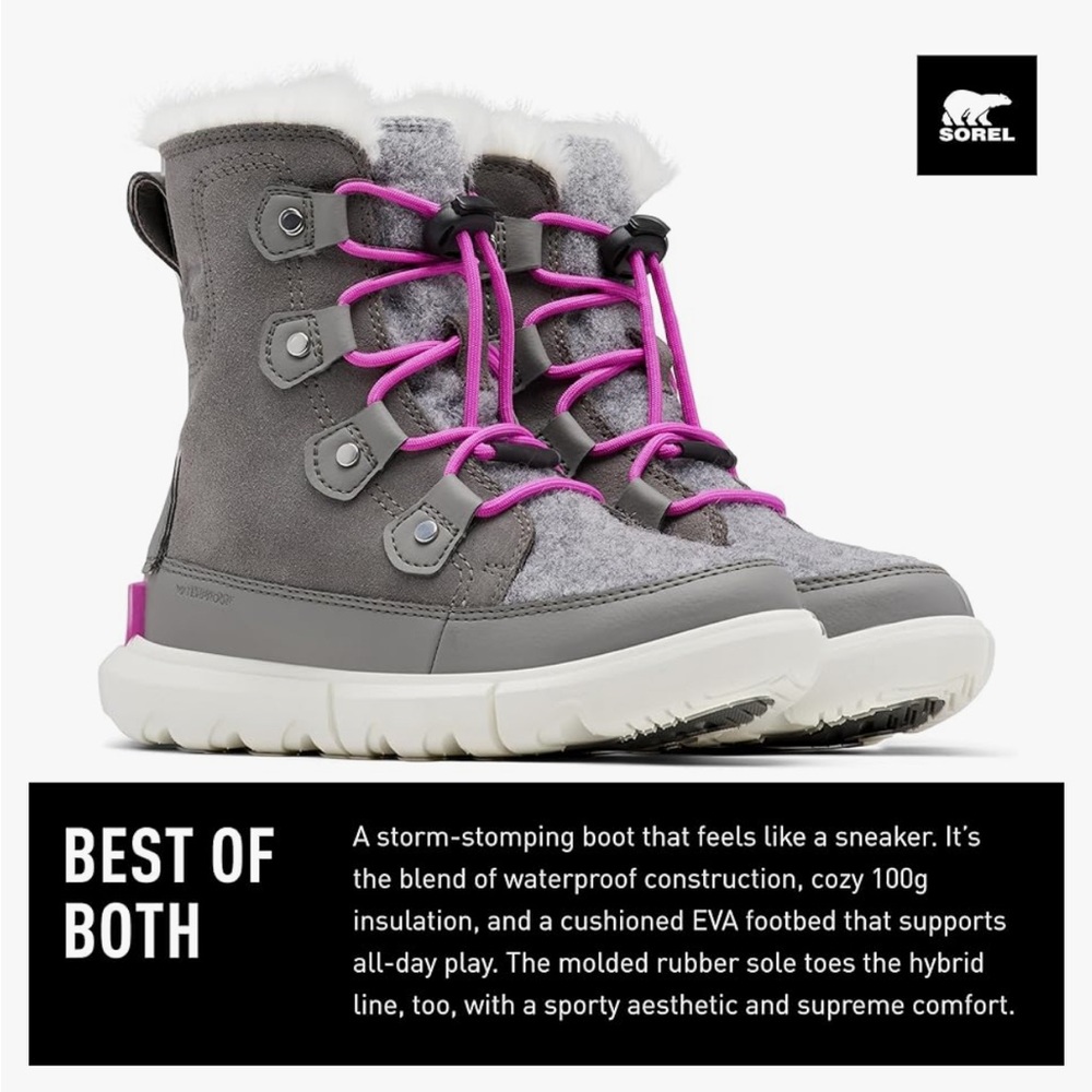 Kids' Explorer Waterproof Faux Fur Lined Boot